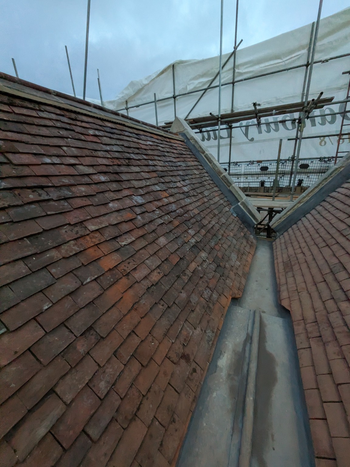 Traditional tiled roof & lead valley