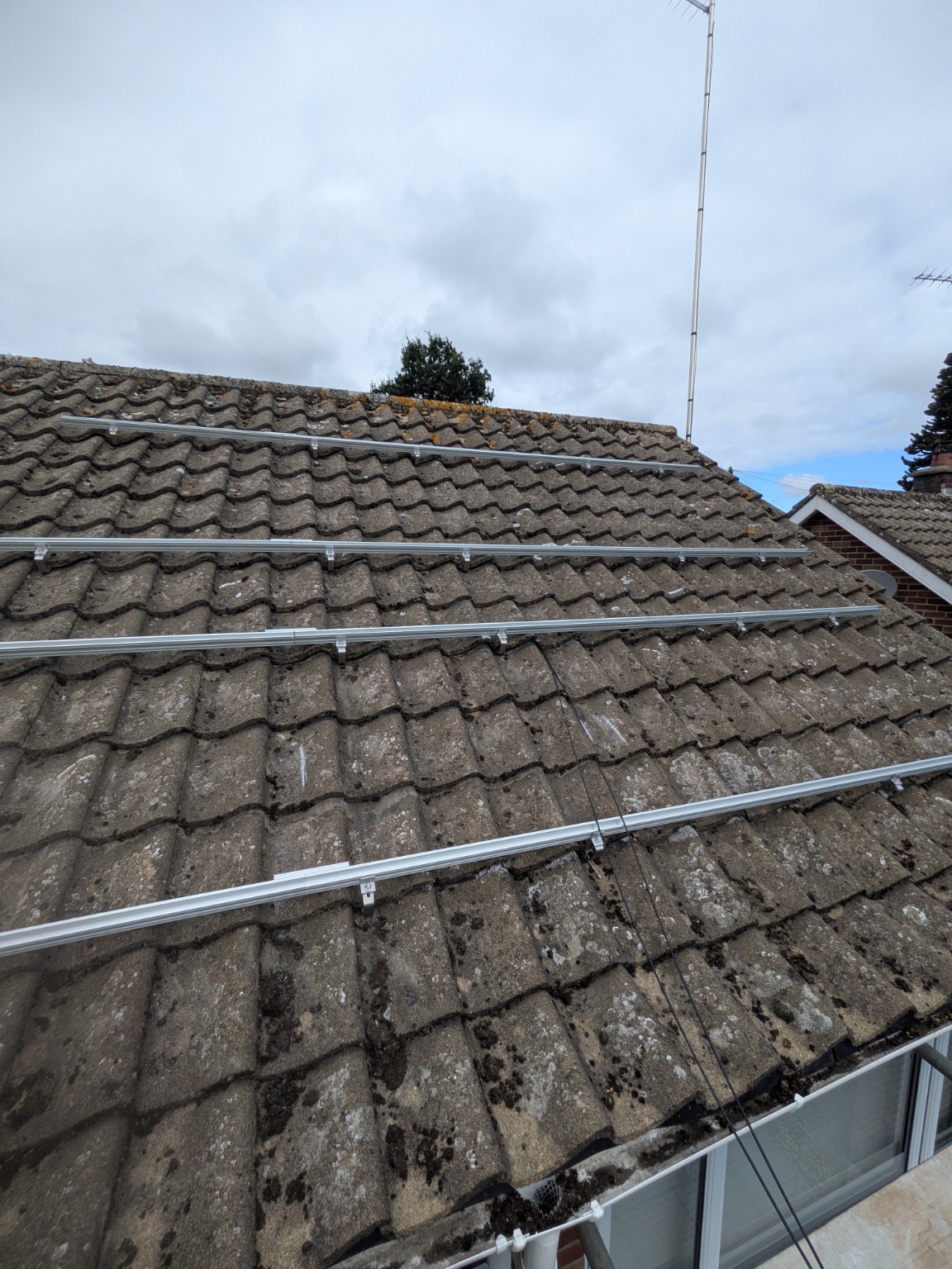 Tiled roof before installation